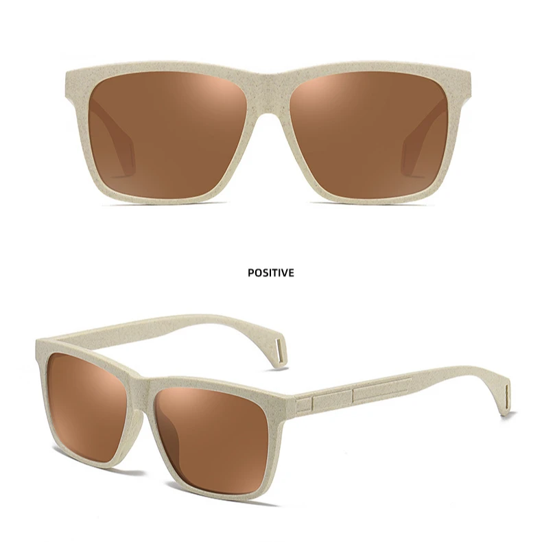 

2022 trend trendy retro custom design for women men Eco friendly recycled wheat straw fiber biodegradable shades sunglasses