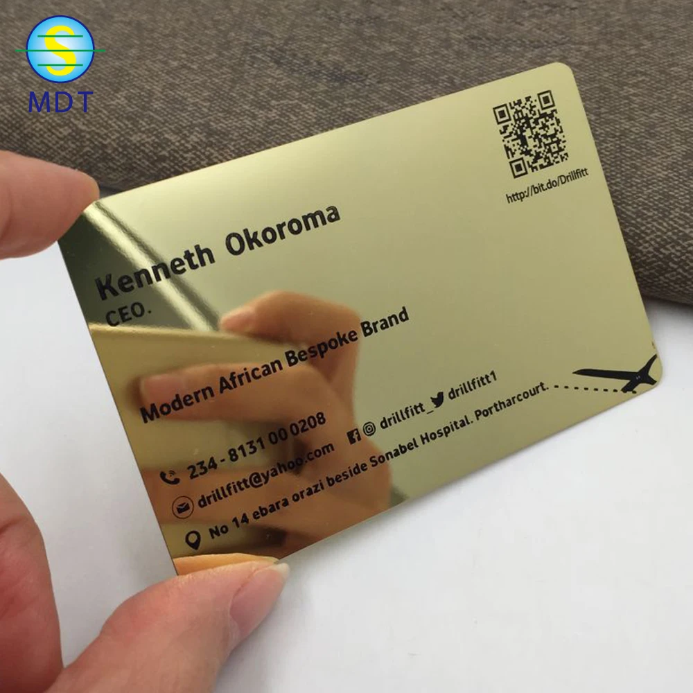 

DU Gold metal business card, Cmyk color or pantone color