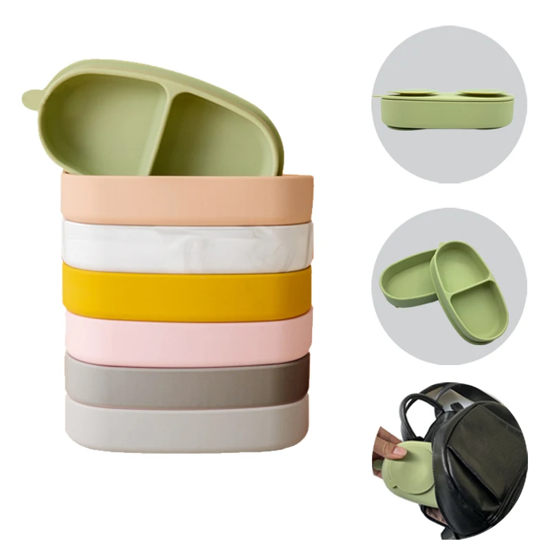 

Hot selling Food Grad Baby Silicone Plate Children Bowl Tableware Reusable, Customized