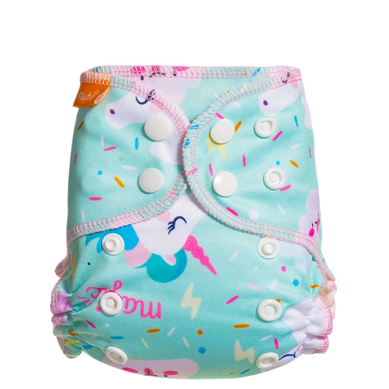 

HappyFlute cloth diaper newborn fashion prints AI2 soft comfortable baby nappies, Printed color