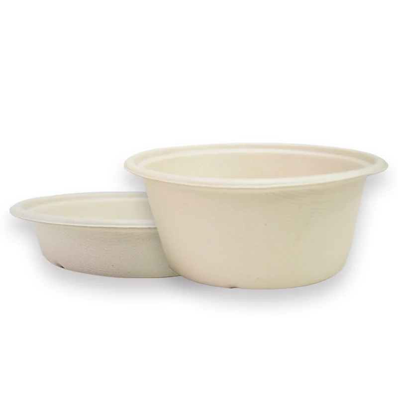 

Biodegradable Paper Takeaway Bowls 12oz Brown Disposable Sugarcane Bagasse Paper Bowl Soup