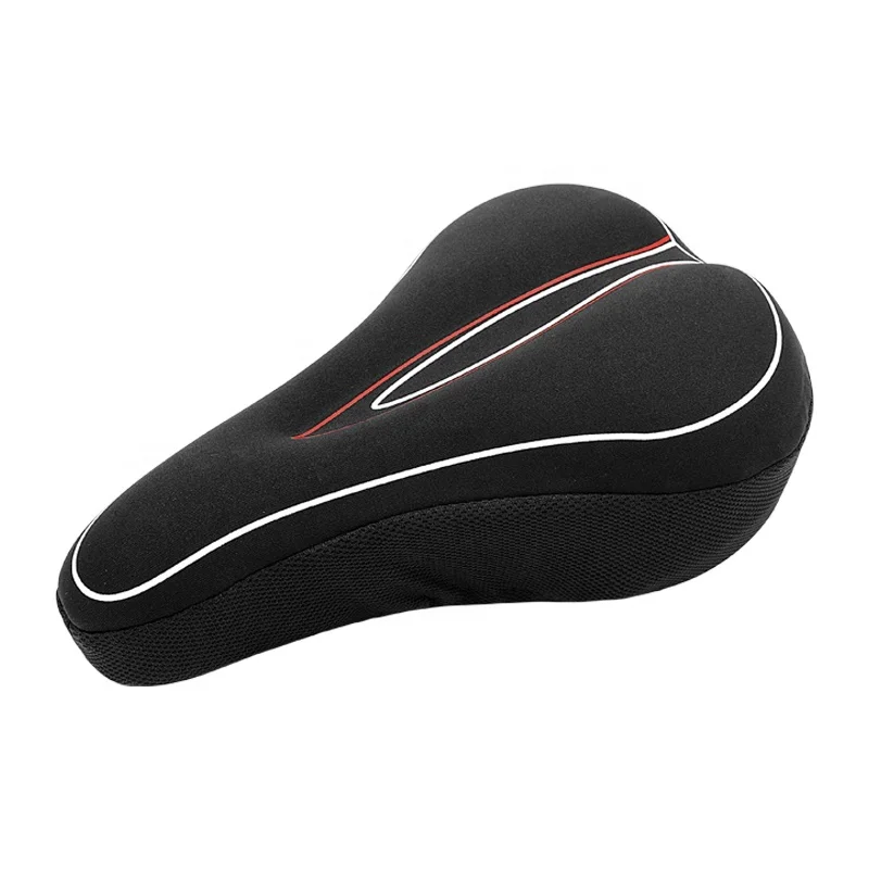 

Memory Foam bike Seat Cover Extra Soft Bike Seat cushion for Women Men Comfortable Exercise Bicycle Saddle Cushion, Black and red,as your request