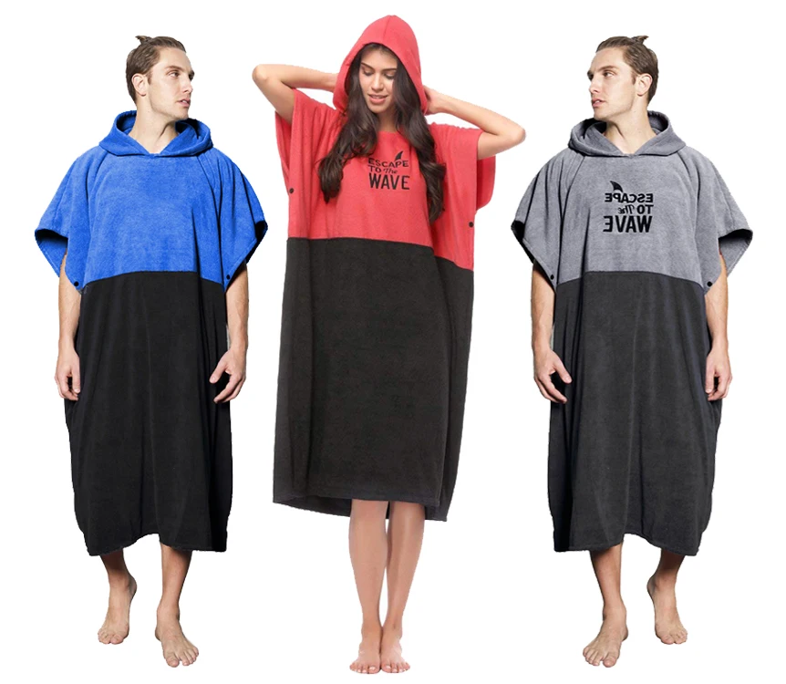 Multi Use Soft Super Absorbent Hooded Beach Poncho Towel For Shower