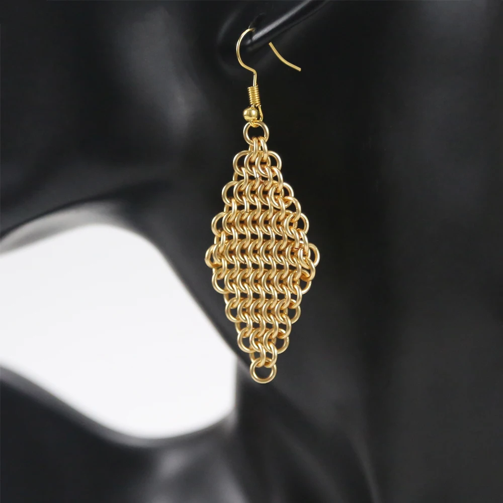 

Rhombus Triangle Shape Handmade Wire Wrap Multicolor Jewelry Bohemian Earring For Women