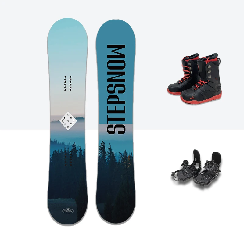 

Gelinte Skiing Snowboard Set including Boots Bindings All Mountain Freestyle Wood Core Ski Adult Snowboard, Customized color