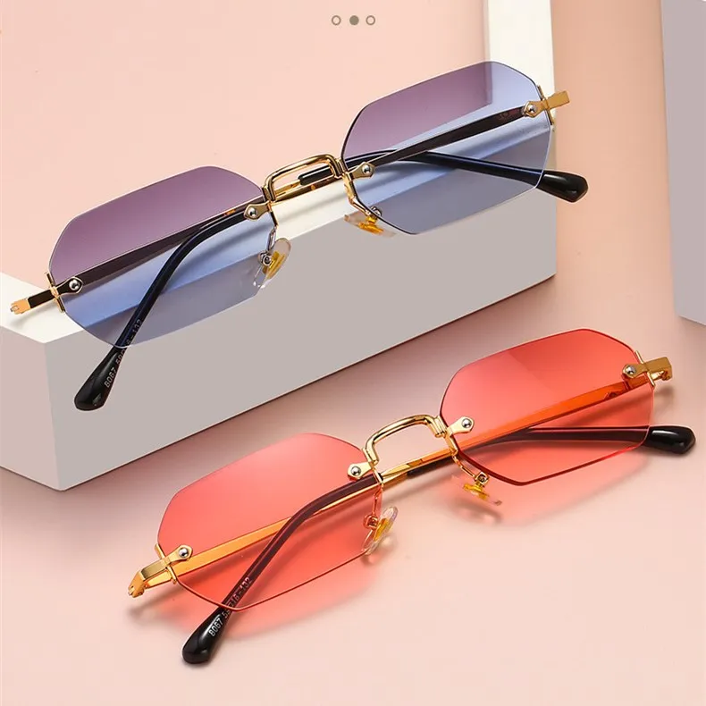 

DL Glasses Rectangular rimless fashion square sun glasses shades dropshipping custom sunglasses women 2022