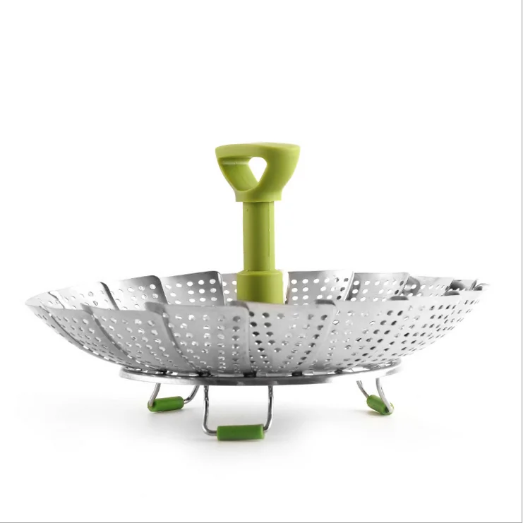 

wholesale cheap price fashion popular basket telescopic food filter folding steamer