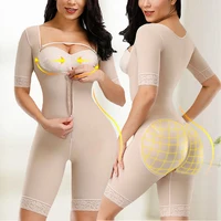 

2019 Wholesale Removable Straps Full Body Women's Shaper Slimming Lace Bodysuit Shapewear with sleeves