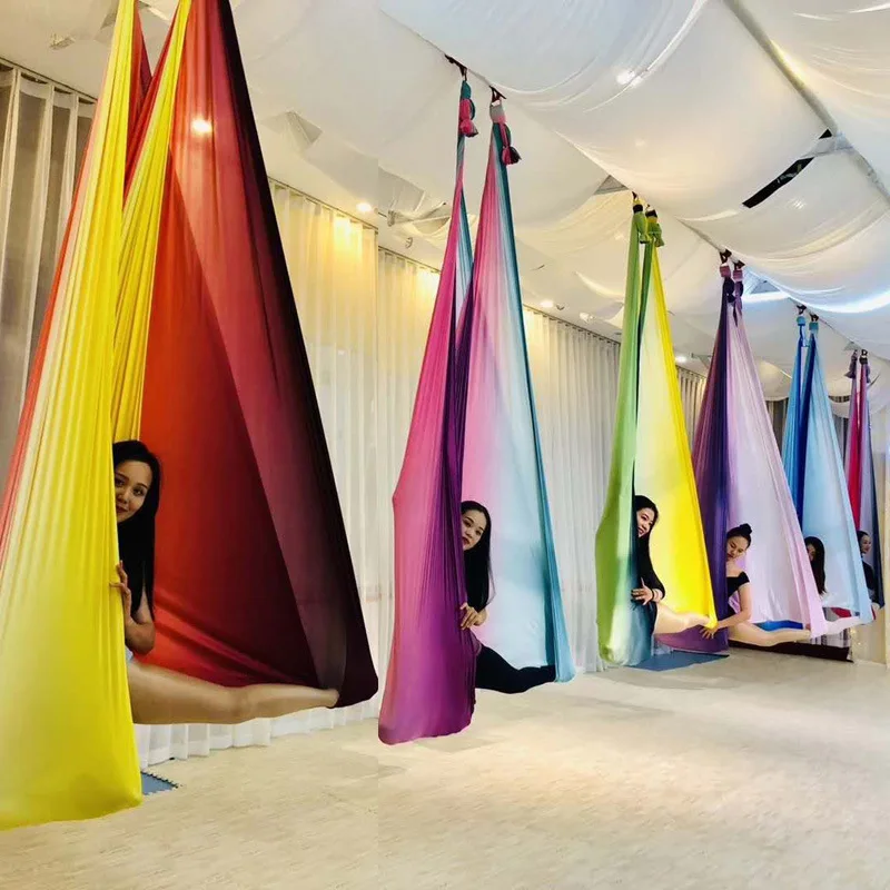 New 5M X 2.8M nylon color gradient Yoga hammock seamless connection suit anti-gravity aerial Yoga hammock