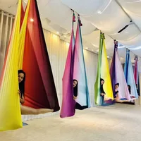 

New 5M X 2.8M nylon color gradient Yoga hammock seamless connection suit anti-gravity aerial Yoga hammock