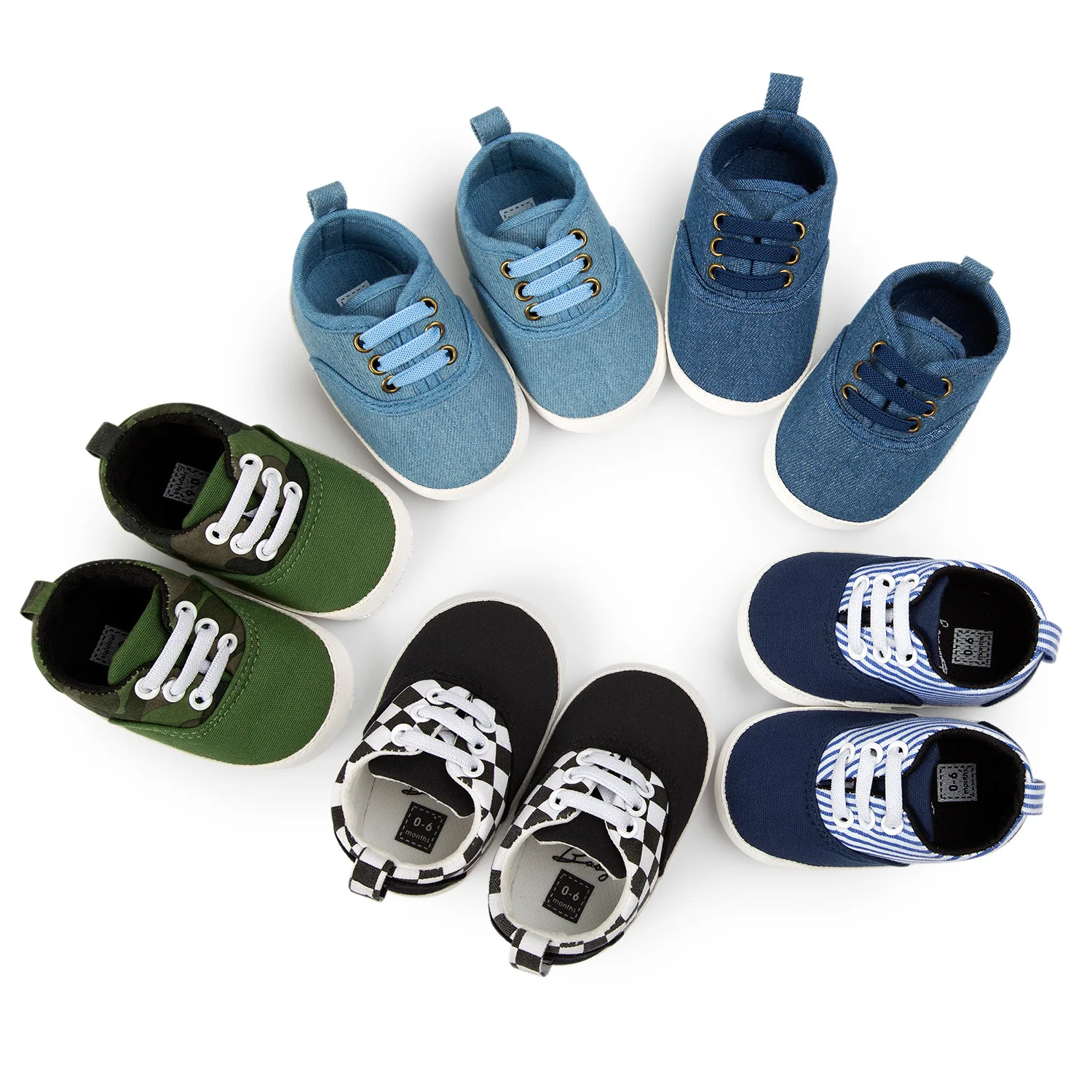 

Amazon hot fashionable denim canvas First walker new born baby shoes 2020, 5 colors
