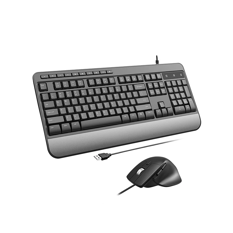 

COUSO Wholesale Custom Office Computer Keyboard and Mouse Ergonomic Full-Sized Ergonomic Wired Keyboard and Mouse Combo