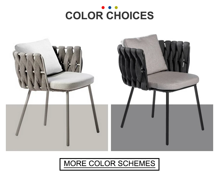 Silla De Aluminio Para Exteriores,Cuerda Tejida,Resistente Al Agua