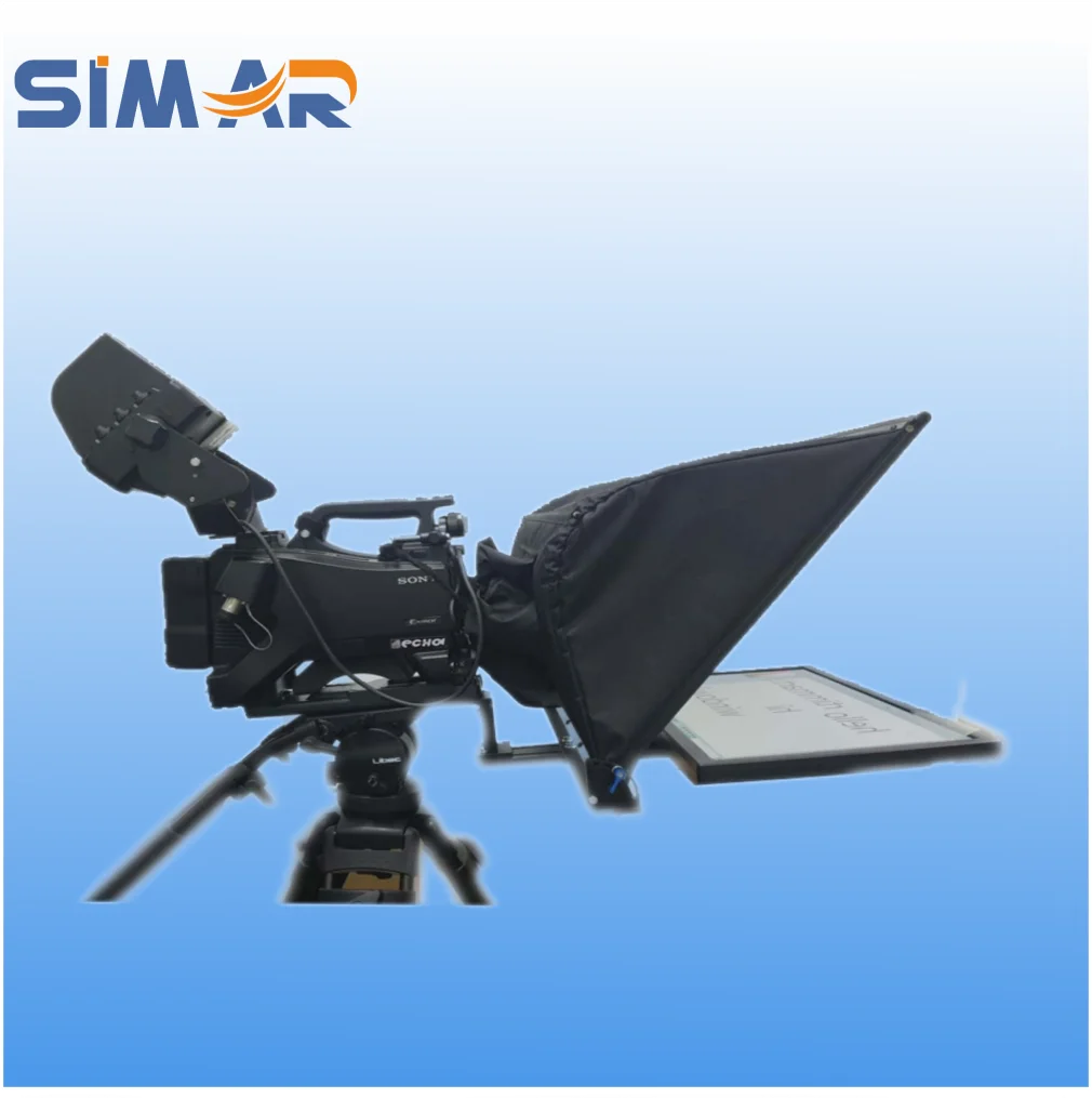 

simar 22 inch self-reversing monitor professional glass wireless controller broadcast speech speaker studio teleprompter, Black