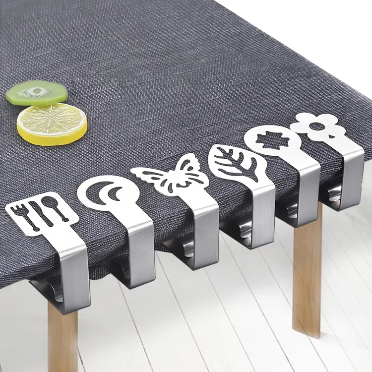 

High Quality Shape Hollow Out Stainless Steel Tablecloth Clip Adjustable Table Cloth Clip Household Large Non - Slip Clip