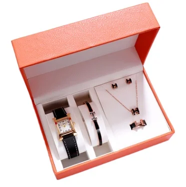 

Casual square ladies watch bracelet set simple belt watch women