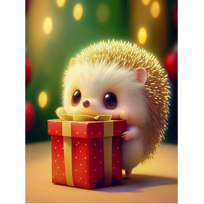 

Animal Hedgehog Full Drill Christmas Diamond Painting Diamond Embroidery Mosaic 5D DIY Custom Decoration Manual Art Kits For Kid