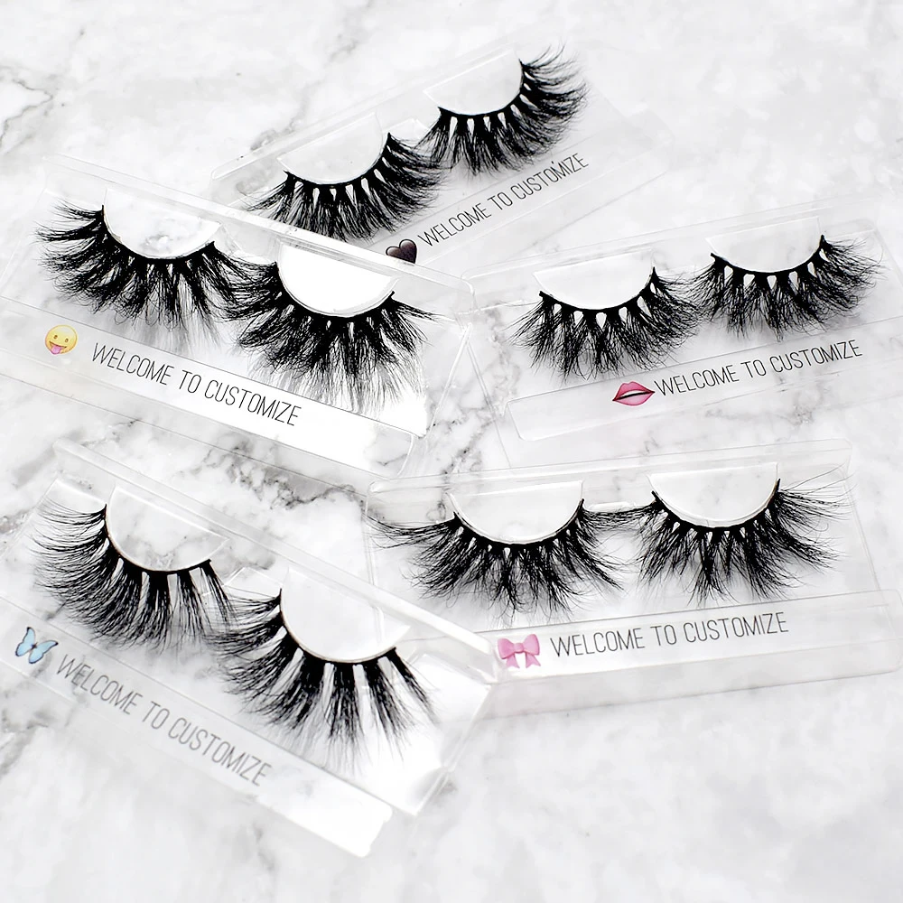 

2021 New Styles Fluffy 3D 25mm mink eyelashes private label 3d real mink lashes