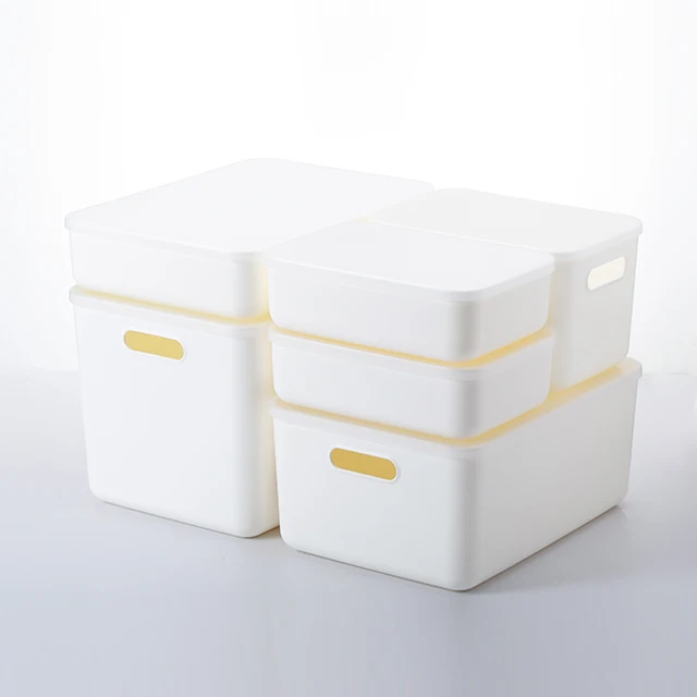 

SHIMOYAMA 5 types Kit Plastic Clothes Storage Box White Stackable Organizer