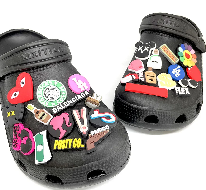 

New Custom Wholesale PVC shoe charms DIY Crocshoe charms