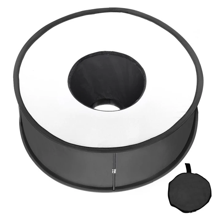 

Newly 45cm Beauty Dish Collapsible Softbox Round Ring Dish Diffuser Easy To Fold For Speedlite, Black