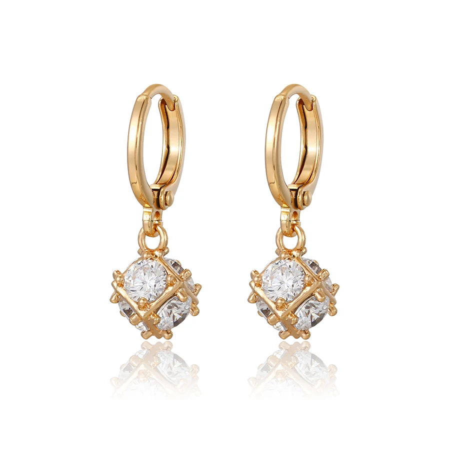 

90072 Xuping 18K gold earrings, big diamond crystal hoop earring, 18K Gold Plated fashion earrings for women