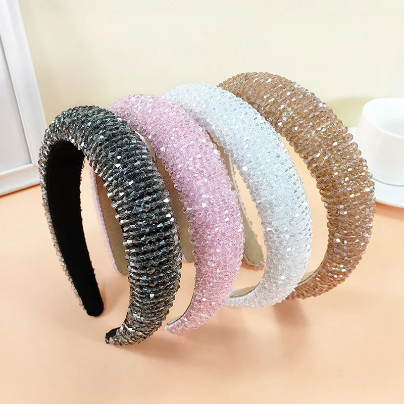 

TS001-30 Classic Crystal Hair Hoop Simple Fashion Super Flash Advanced Pressed Hair Hoop Hair Accessories for Women