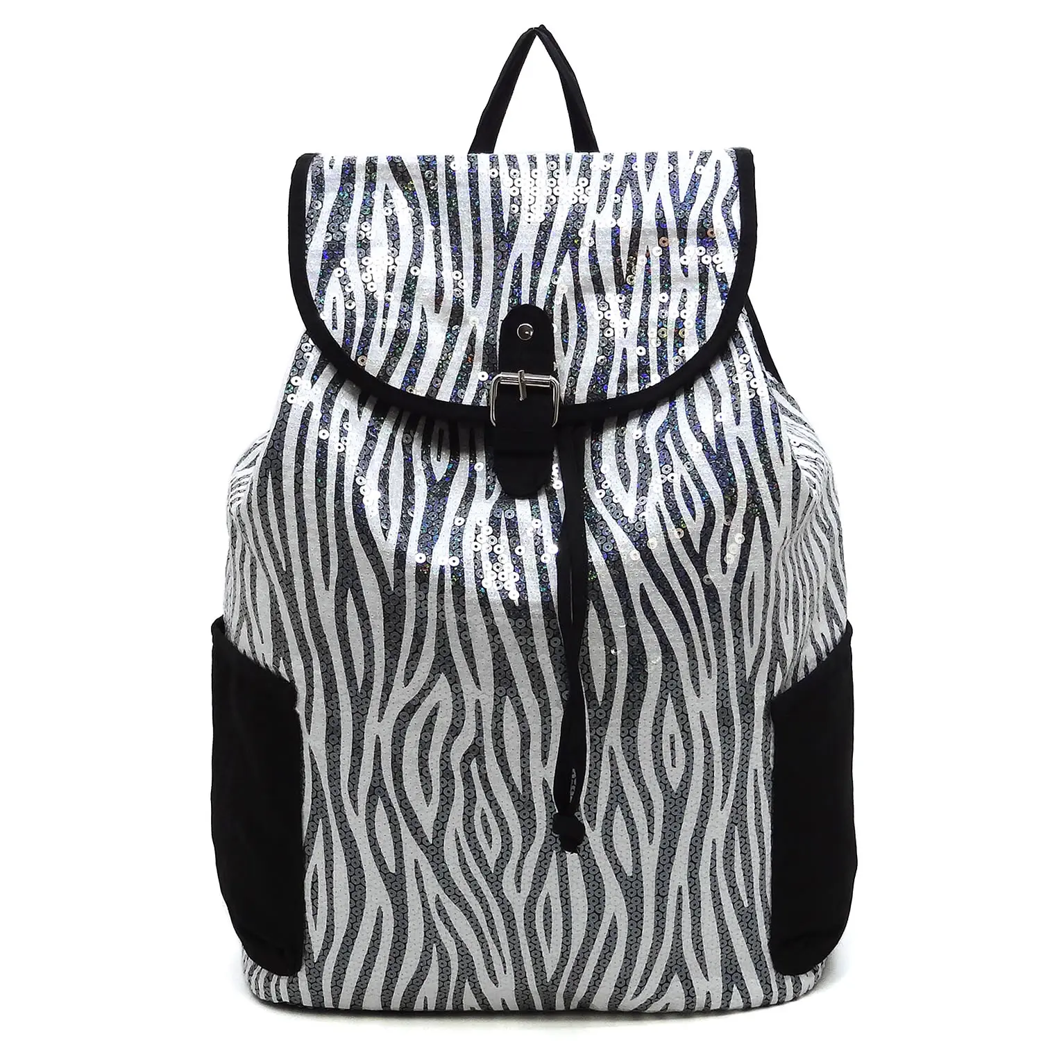 

2021 Fashion Luxury Designer backpack Custom Logo Canvas with sequin Zebra Drawstring Backpack Back Pack Set Other Women Backpac, Rich colors