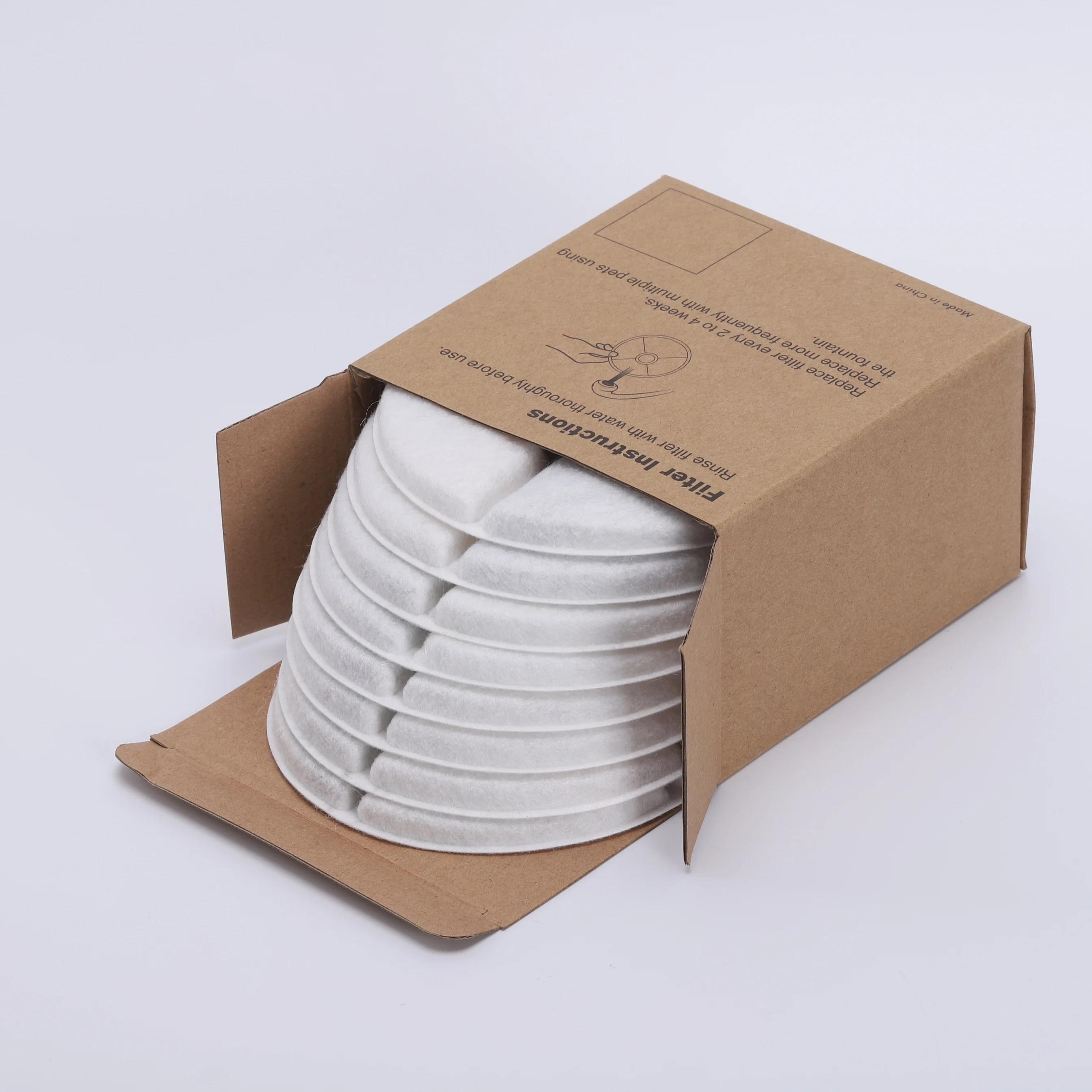 

Small flower pet water dispenser square round model pet water dispenser cartridge activated carbon filter chip, White