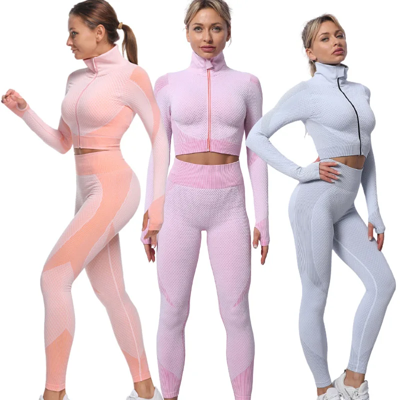 

High quality running active workout girls fitness sport wear logo yoga clothes 2021 activewear women, 12 colors