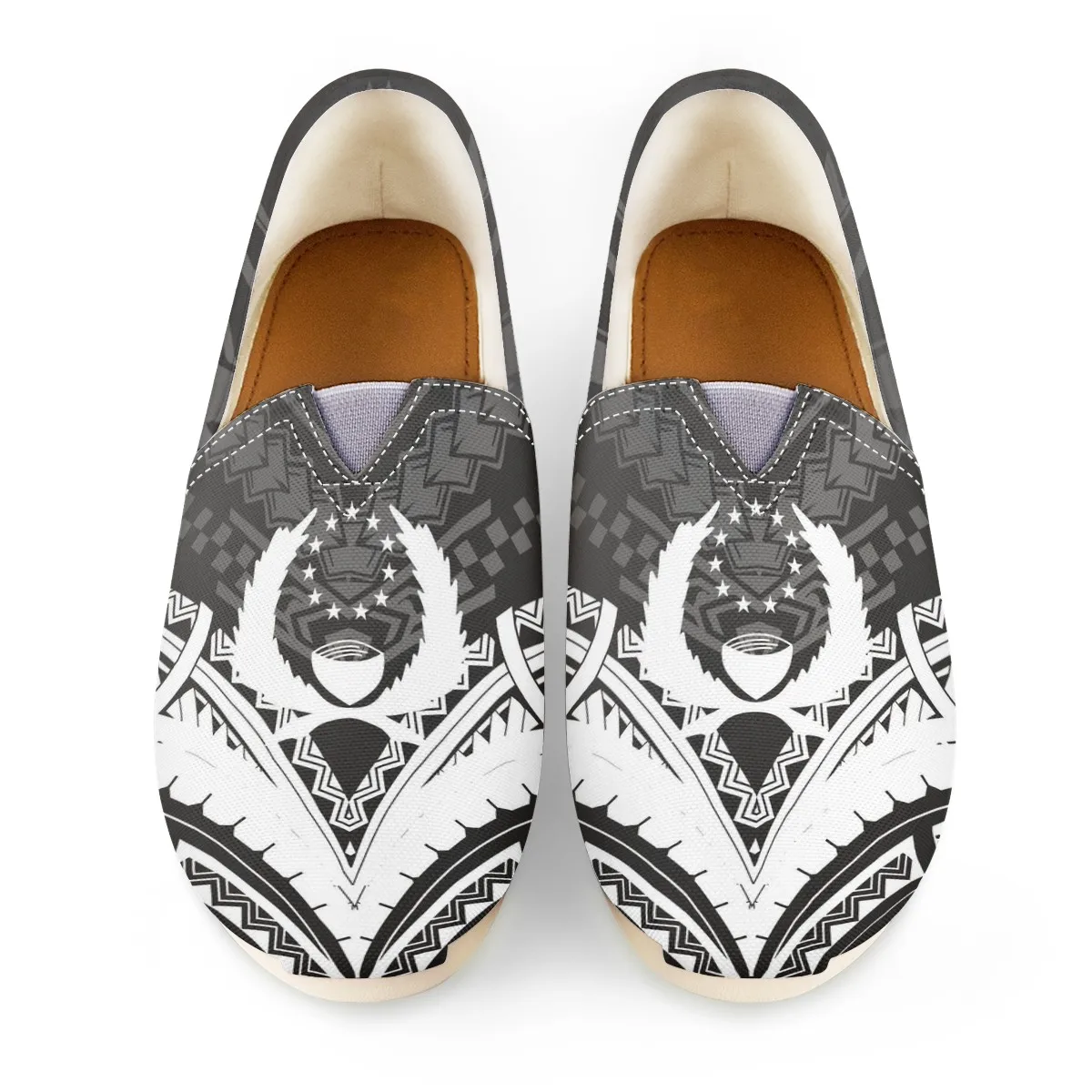 

Canvas Trendy Shoes Polynesian Pohnpei Tribal Printed Boat Shoes Slip On Flats Shoes Women Print on Demand Casual Women