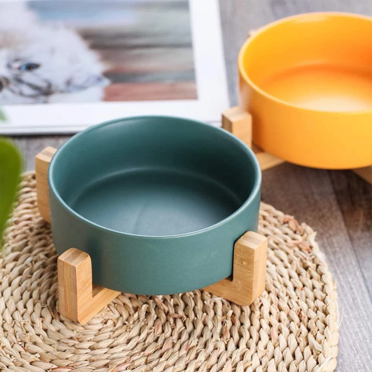 

Wholesale Hot Pet Slow Feeder Ceramic Cat Dog Bowl Dog Dish Slow Feeding Food Bowls With Stand, Customized color