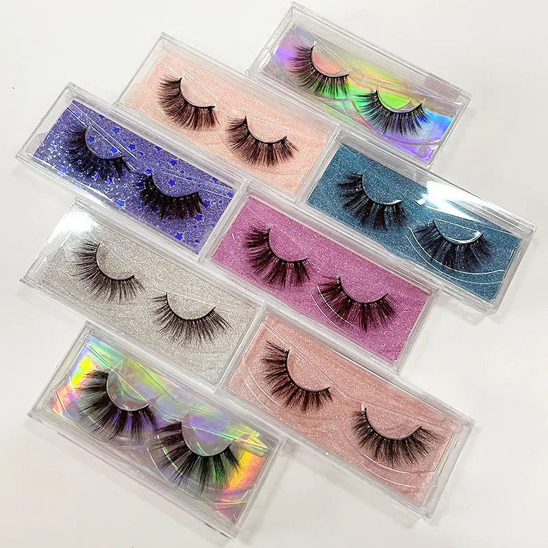 

lashes 3d wholesale vendor 25mm 3D mink eyelash full strip lashes eyelash boxes custom logo with custom eyelash packaging, Black