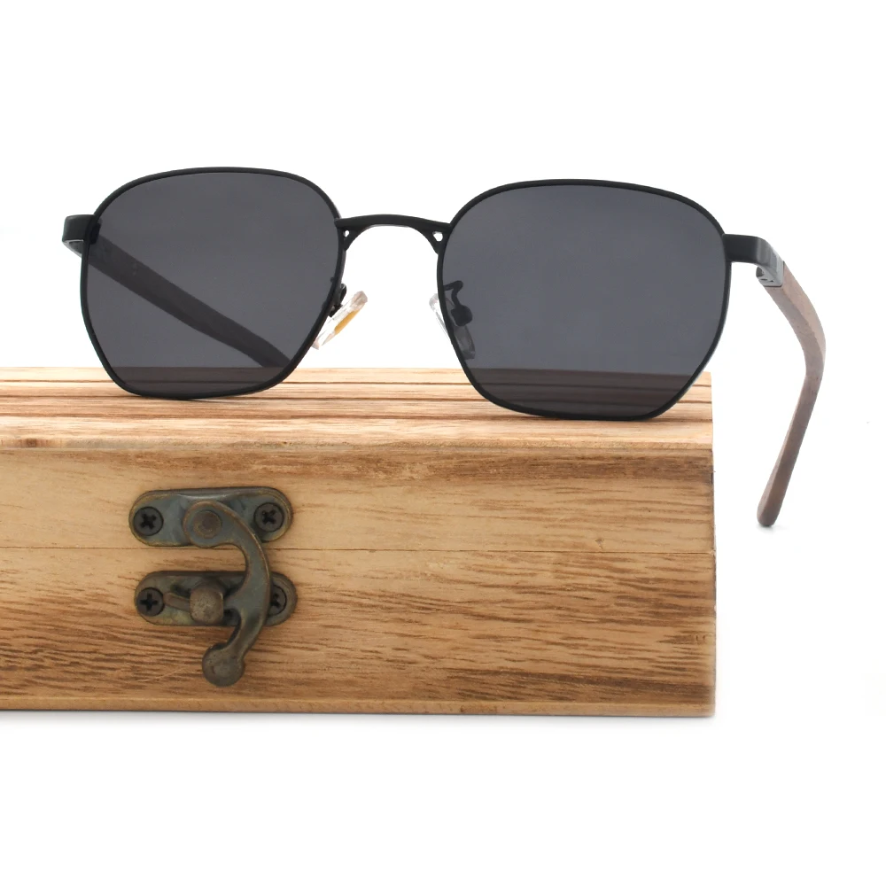 

2023 vintage metal wooden polarized sunglasses wholesale LS5043