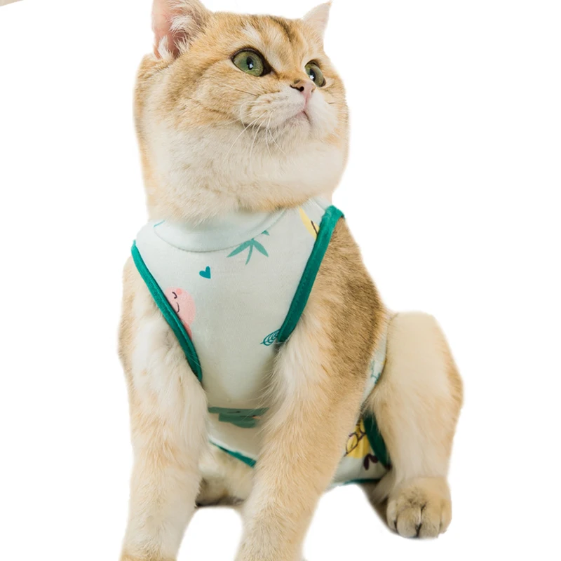 

Wholesale protection hurt pet dresses cat clothes pet recovery cat suit for cat anti lick, Customized color