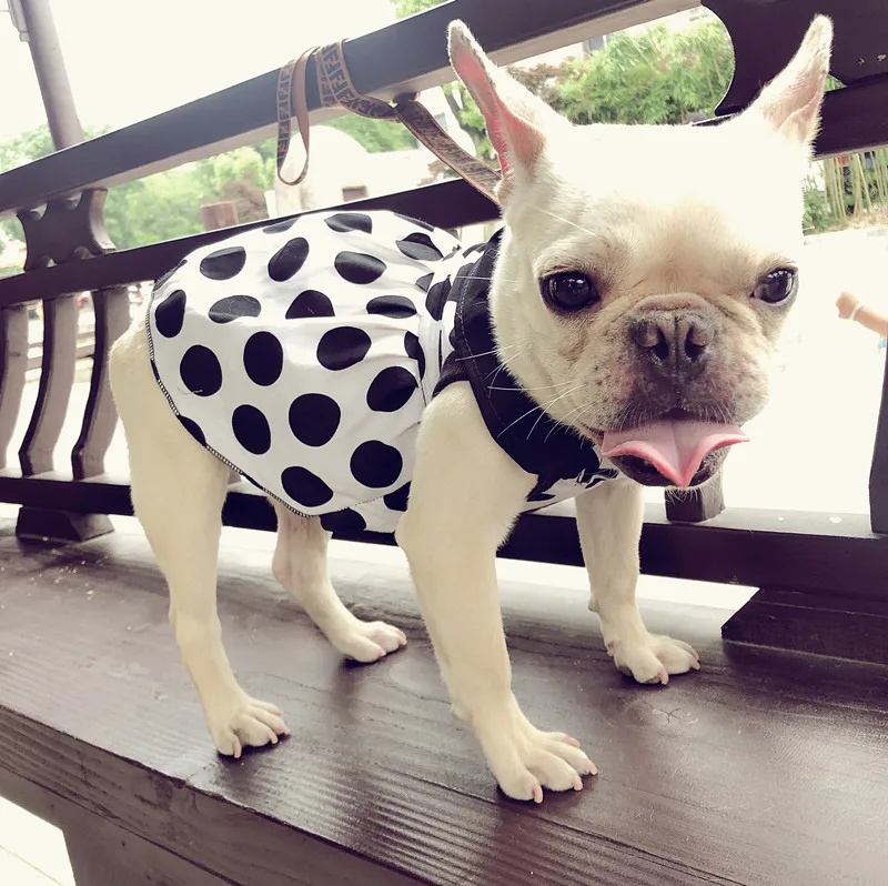 

High-quality summer cotton and linen breathable cute polka dot pet puffy dress Dog puffy tutu skirt