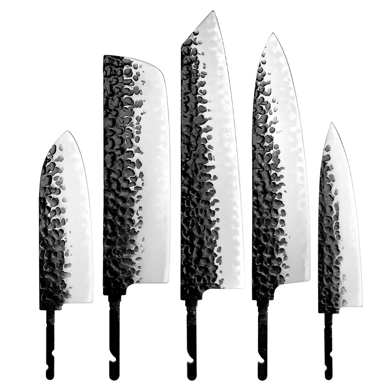 

Grandsharp Professional Kitchen Knives Blank Blade DIY Japanese Steel Chef Santoku Utility Nakiri Knife Making without Handle