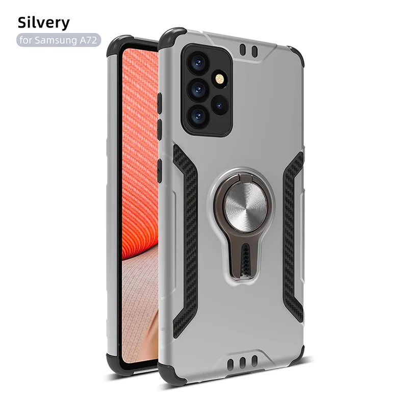 

Bumper shell Kickstand PC TPU Shockproof Full phone case for samusng A72 Series, 7 colors