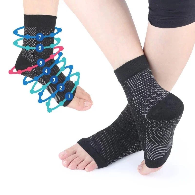 

Medical Compression Breathable Ankle Brace Support Sleeve Plantar Fasciitis Socks, Black,skin,white,coppery