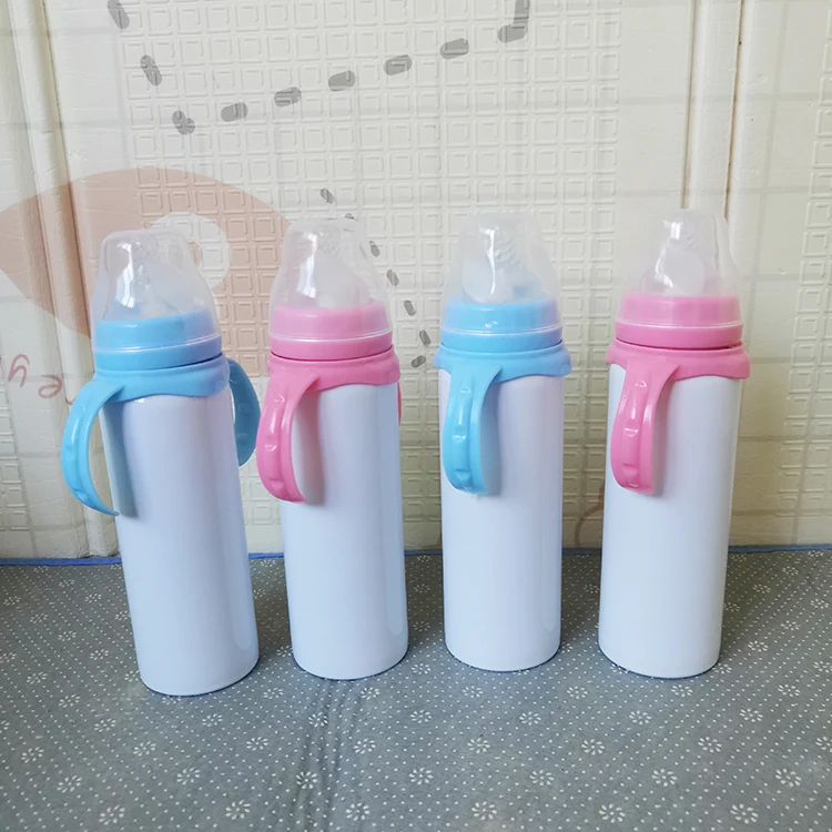

In STOCK sublimation blanks 8oz straight sippy cups stainless steel double wall vacuum baby milk bottles for sublimation