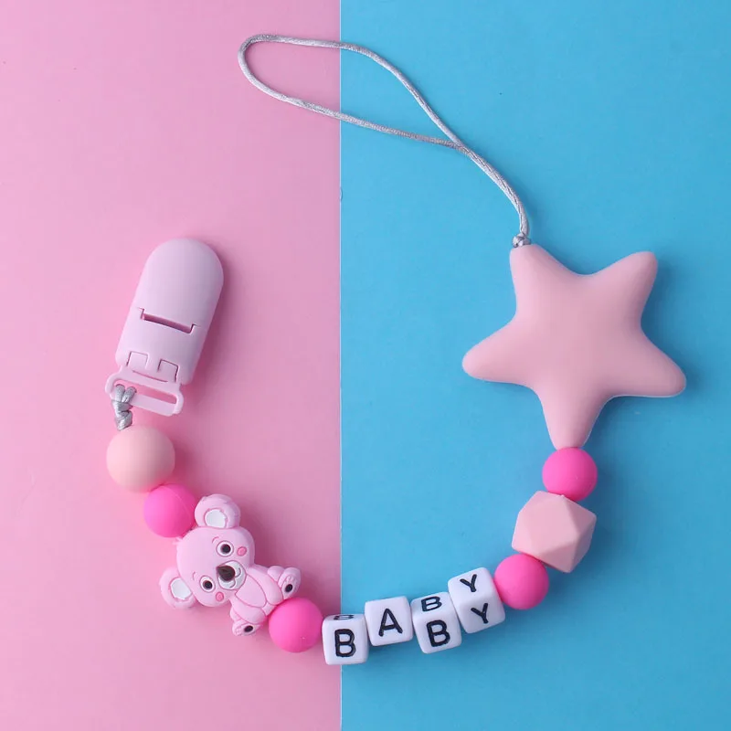 

Food Grade Baby Supplies Products From China Silicone Pacifier Holder With Chain