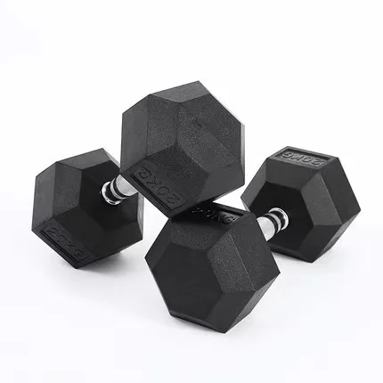 

2021 China Fitness Equipment 22.5kg Hexagonal Dumbbells Black Rubber