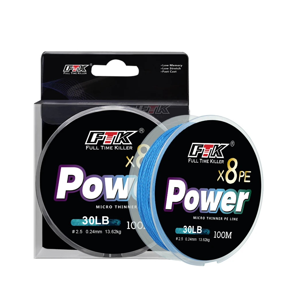 FTK 100m 8 Braided Super Abrasion Resistance Fishing Wire PE Floating Fishing Line for Stream Lake River