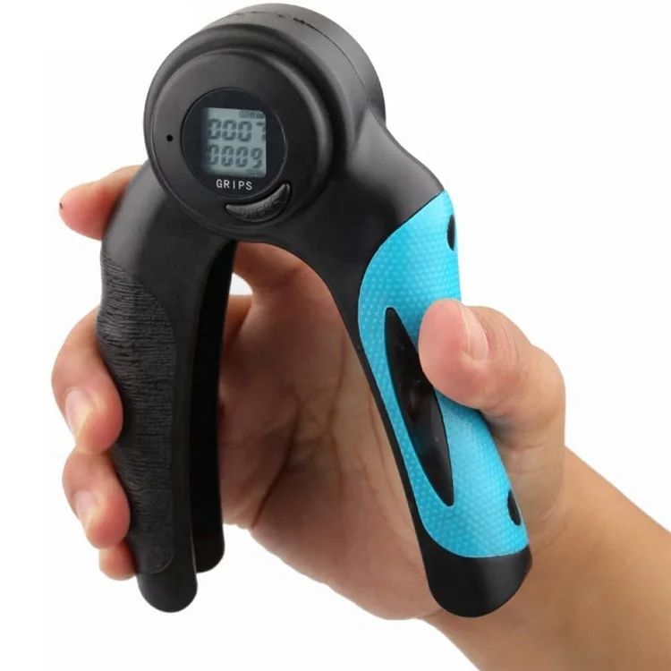 

Hand Grip With Counter Spring Adjustable Non-slip electronic Digital Arm Exercise Dynamometer Increase Strength, Blue