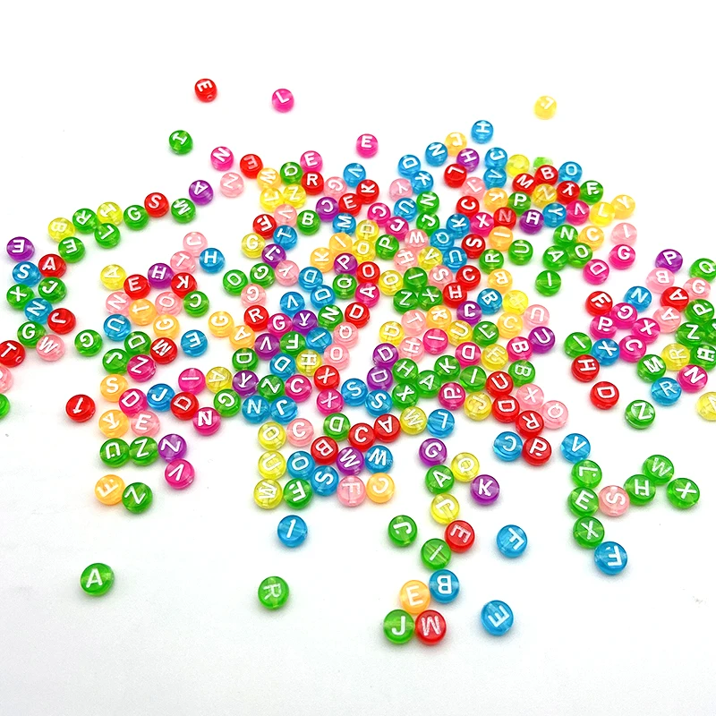 

Wholesale 4*7mm Round Plastic Colorful Letter beads Acrylic Alphabet Beads For Jewelry Making And Children's Educational Toys