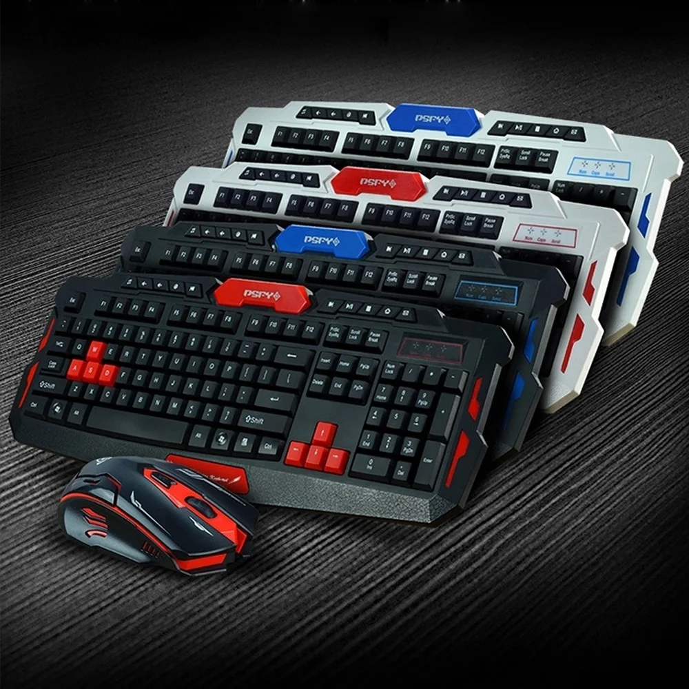 

2.4GHz Wireless Gaming Keyboard and Mouse Set teclado, Black/white