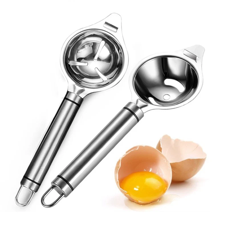 

Kitchen Accessories SUS304 Food Grade Stainless Steel Egg Separator Egg Yolk Separator Egg Divider, Silver