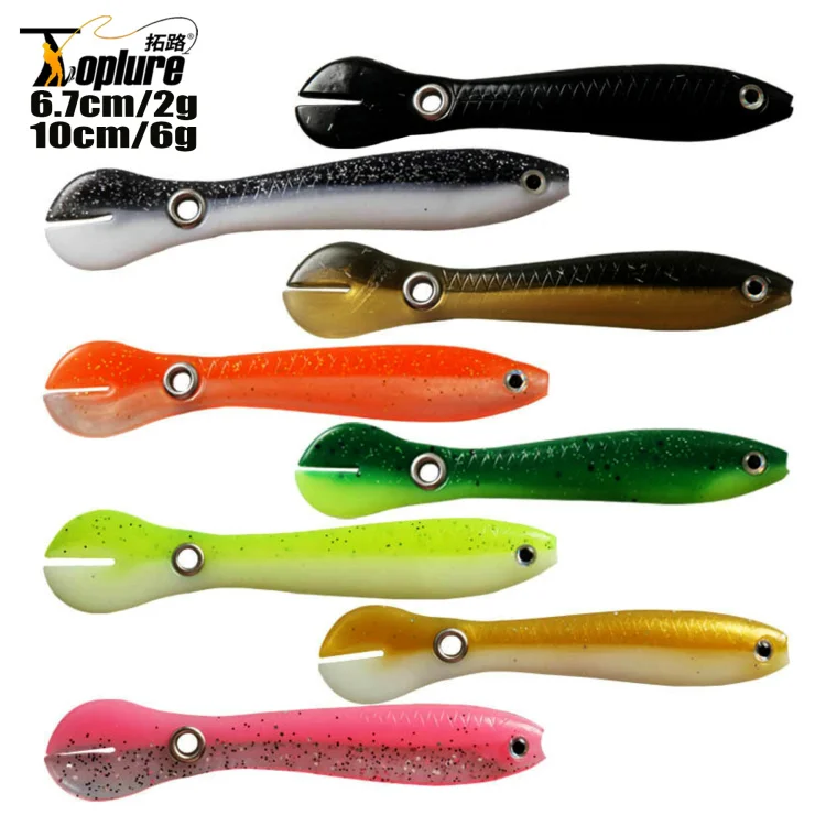 

TOPLURE 6.7cm/2g 10cm/6g Loach Soft Lure Plastic Soft Bait with Eyelet Hole at Tail Vivid Bionic Soft Fishing Lure, 8 colors for choice