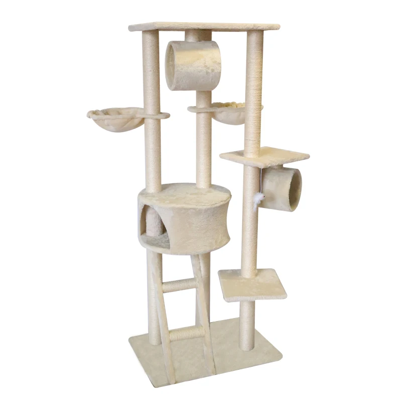 

Factory Manufacture Various castle cat trees cat towers large cat tree, Beiges,gray,brown,or customized.