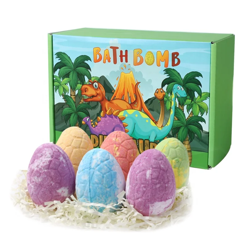 

Private Label Scented Organic Bubble Egg Bubble Fizzies Surprise Dino Toy Dinosaur Bath Bombs